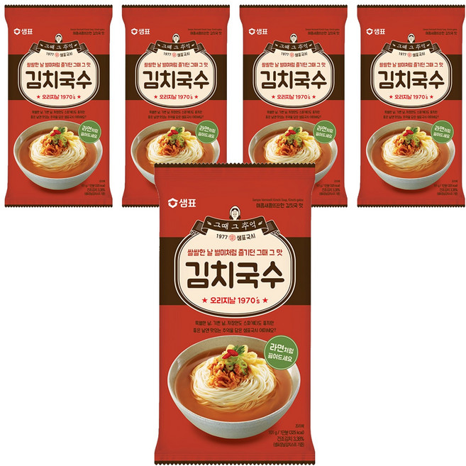샘표국시 김치국수, 101g, 5개