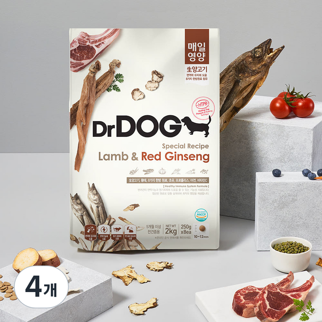 닥터독 강아지 매일영양 기능성 사료, 면역/항산화, 2kg, 4개