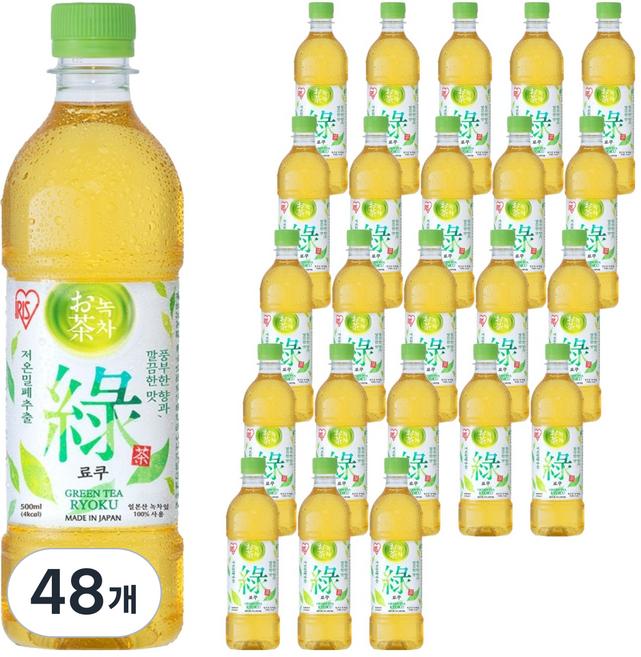 아이리스 료쿠 녹차 음료, 48개, 500ml