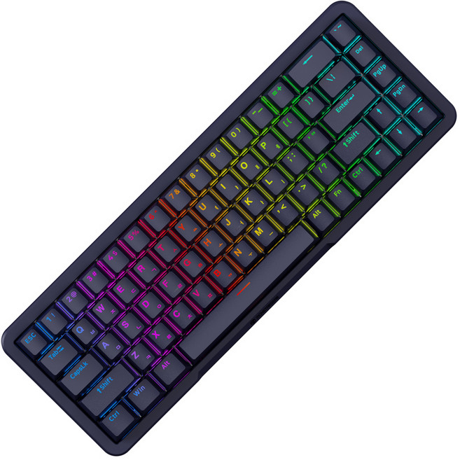 몬스타기어 미니 알루미늄 자석축 래피드트리거 매크로 유선 키보드, 다크 그레이, 스팅68, 제조사축