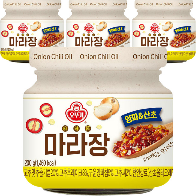 오뚜기 마라장 양파 & 산초, 4개, 200g