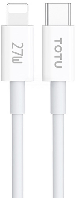 TOTU 拓途 耀系列 Type-C-Lightning PD充電線傳輸線/快充線, 50cm, 白色, 1條