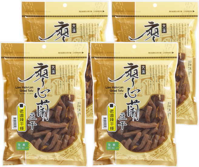 大溪廖心蘭豆干 老道辣干條 大, 320g, 4包