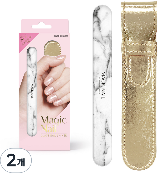 매직네일 글라스 네일 샤이너, N07 마블화이트, 2개
