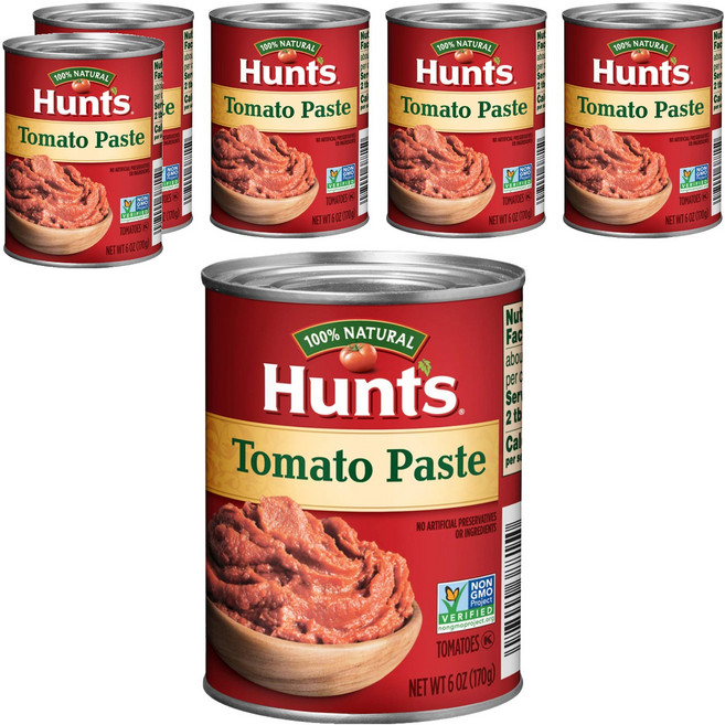 Hunt's 蕃茄配司 萬用濃縮蕃茄醬底 NON-GMO 非基改自然熟成加州蕃茄製作 美國原裝進口, 170g, 6罐