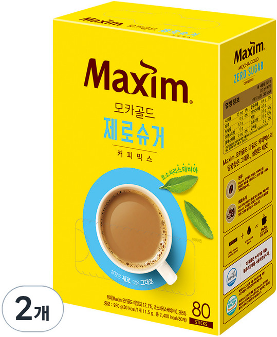 맥심 모카골드 제로슈거 커피믹스, 11.5g, 80개입, 2개