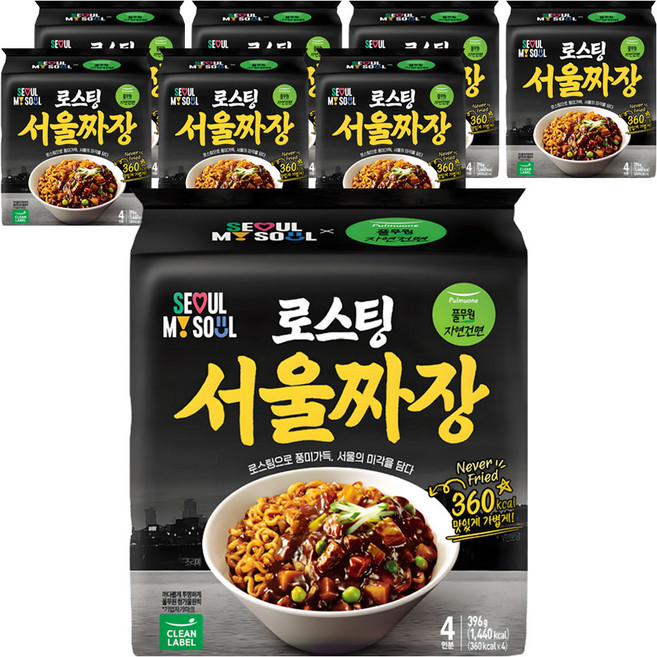 풀무원자연건면 로스팅 서울 짜장 99g, 32개