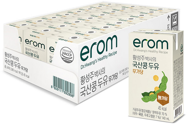 이롬 황성주 박사의 국산콩 두유 무가당, 140ml, 24개