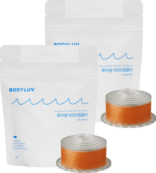 퓨어썸 비타 샤워기 리필필터, 2개, 우디오렌지향