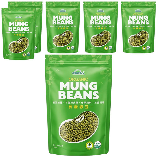 統一生機 有機綠豆, 380g, 6包