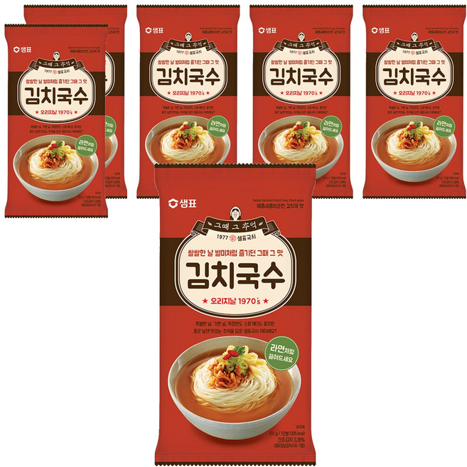 샘표국시 김치국수, 101g, 6개
