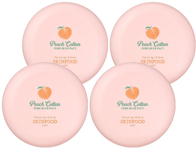 스킨푸드 피치뽀송 포어 블러 팩트 4g, 혼합색상, 4개