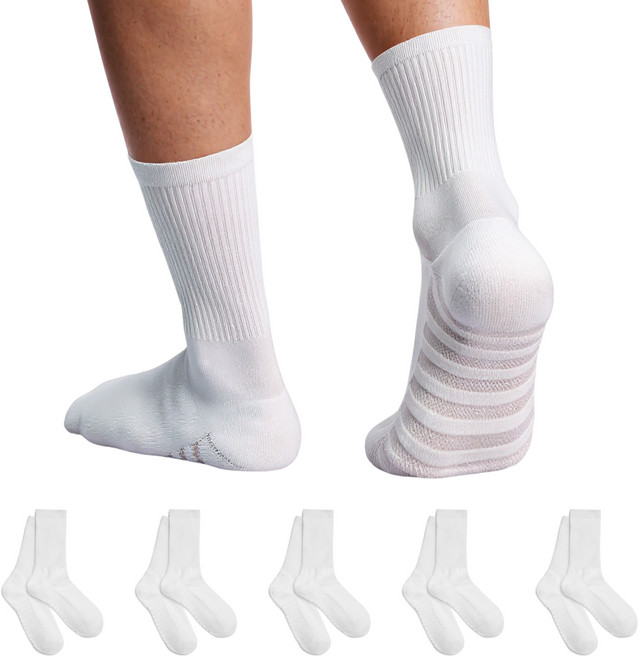 리투 에어리쿨 스포츠 크루 삭스, 화이트, 5개