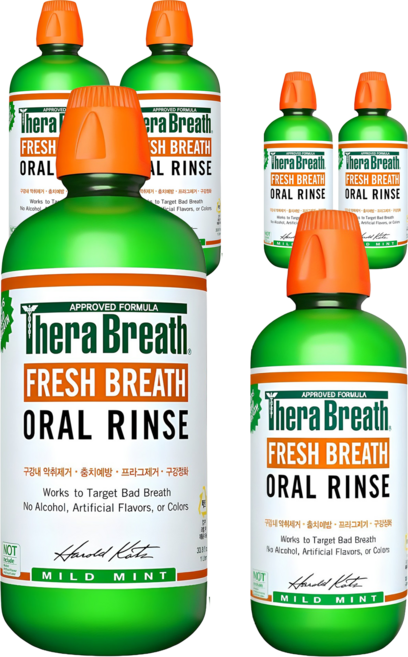테라브레스 오랄린스 마일드민트 1L + 473ml 세트, 3개