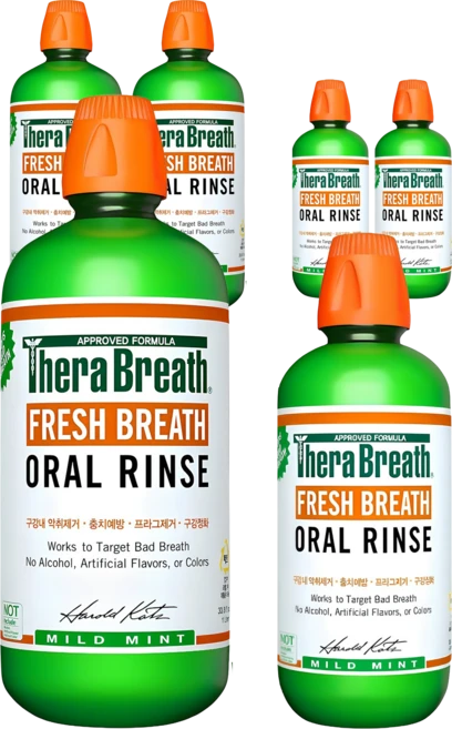 테라브레스 오랄린스 마일드민트 1L + 473ml 세트, 3개 - 쿠팡