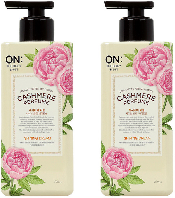 온더바디 캐시미어 퍼퓸 바디로션 샤이닝드림, 400ml, 2개