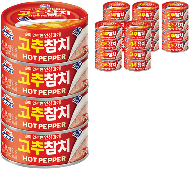 사조 고추참치 안심따개, 100g, 24개