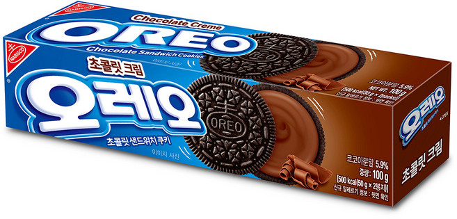 오레오 초콜릿 샌드위치 쿠키 초콜릿 크림, 100g, 1개
