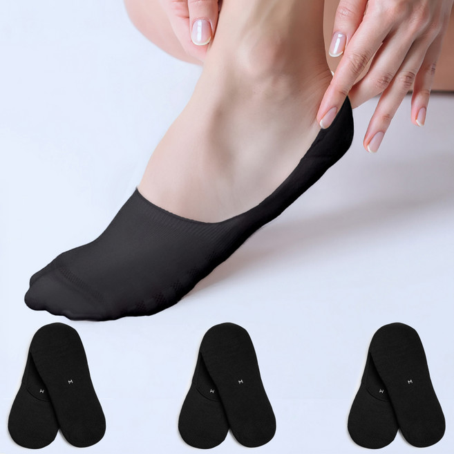 리투 에어리쿨 스포츠 페이크 삭스, 블랙, 3개