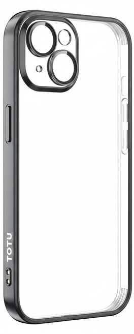 TOTU 拓途 柔簡系列 iPhone 15 一體式鏡頭貼電鍍手機保護殼 防摔保護 黑色