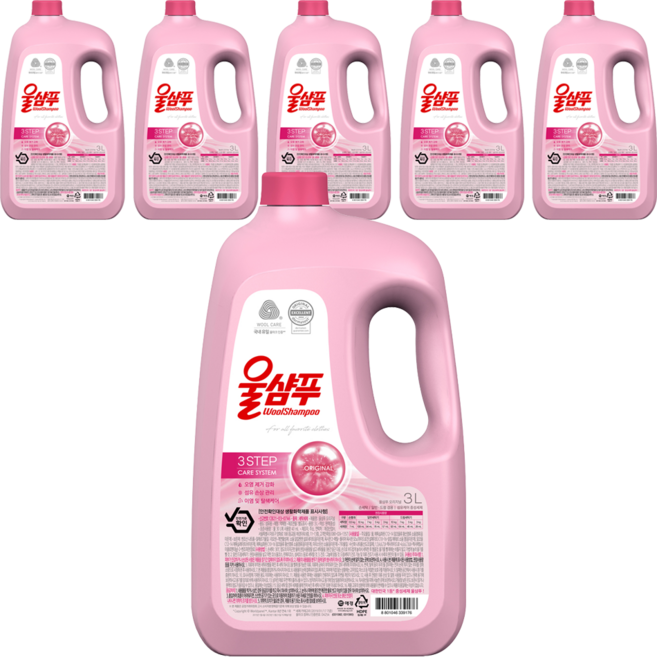 울샴푸 오리지널 본품, 3L, 6개