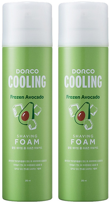 도루코 쿨링 프로즌 아보카도 쉐이빙폼, 250ml, 2개