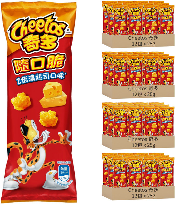 Cheetos 奇多 隨口脆 2倍濃起司口味, 28g, 48包