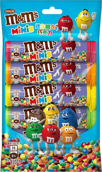 m&m's 迷你糖衣巧克力 牛奶口味, 175g, 1袋