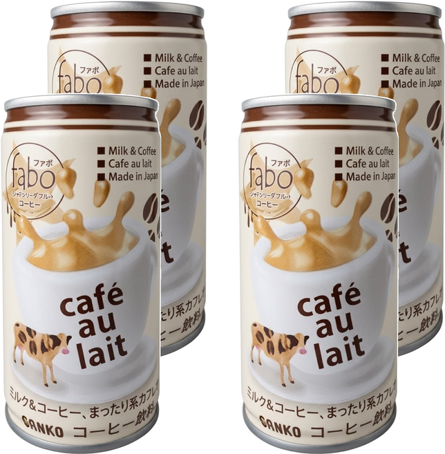 日本 SANKO fabo 香濃咖啡歐蕾飲品, 185ml, 4個