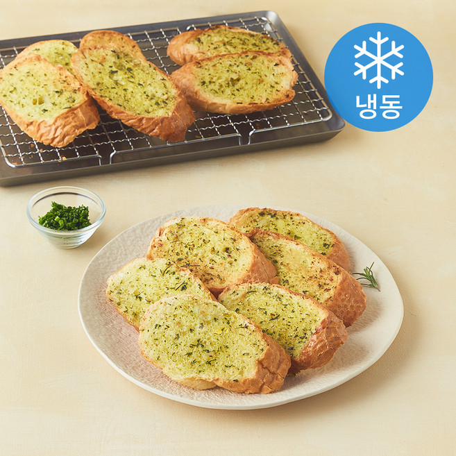 프레시오늘 구워먹는 국내산 통마늘 양파 수제 저당 바질양파마늘빵 20조각 (냉동), 300g, 1개