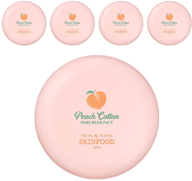 스킨푸드 피치뽀송 포어 블러 팩트 4g, 혼합색상, 5개