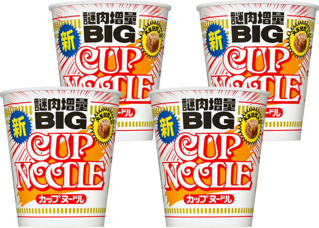NISSIN 日清 CUP NOODLE 合味道 謎肉增量大杯麵 醬油風味 103g, 4入