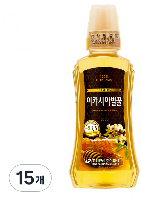 고려인삼 아카시아 벌꿀, 500g, 15개
