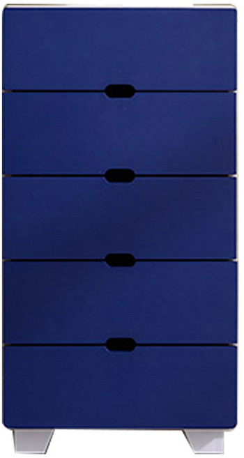제이디퍼니처 로미 발통형 5단 서랍장, 블루