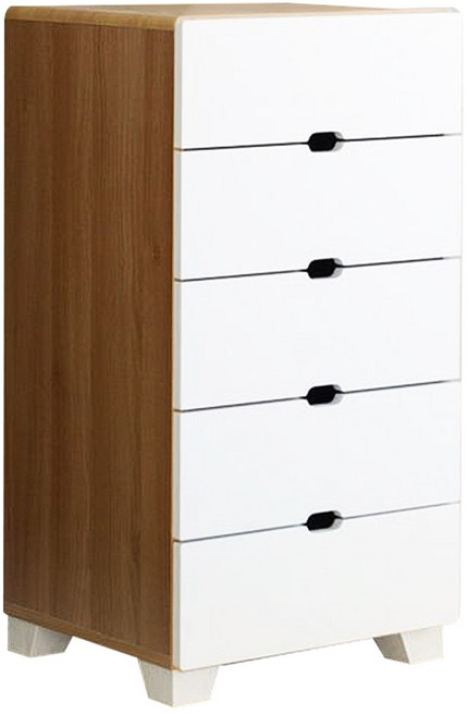 제이디퍼니처 로미 발통형 서랍장, 아카시아화이트, 5단