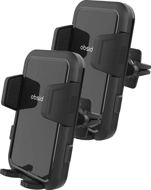 옵시디언 반자동 클립 차량용 송풍구 대쉬보드 핸드폰 거치대 CT-C15, 2개