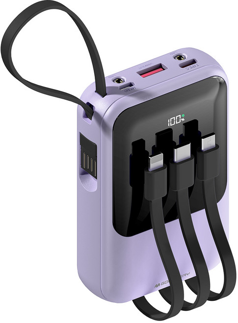 구스페리 PD 22.5W 고속충전 일체형 미니 보조배터리 10000mAh, 라벤더, GG1260100