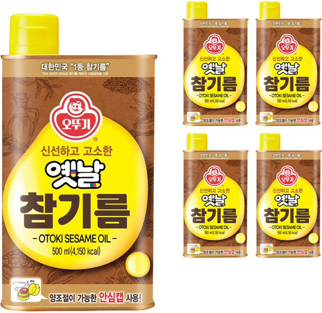 오뚜기옛날 참기름, 500ml, 5개