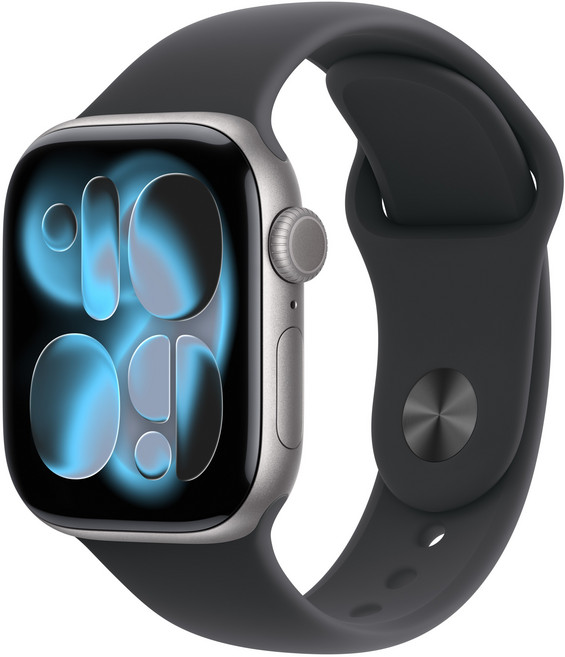 Apple 2025 애플워치 11, 스페이스 그레이, 42mm, GPS, 알루미늄,스페이스 그레이/블랙 스포츠 밴드, M/L