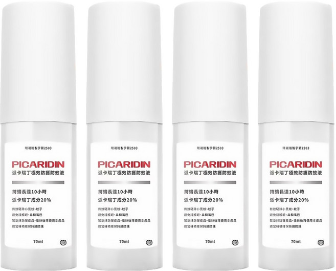 HUKUROU 福來朗 派卡瑞丁極效防護防蚊液, 70ml, 4瓶