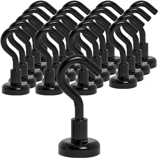 코지파파 초강력 고리 자석 후크 고리형 16mm, 블랙, 20개