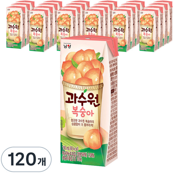 남양과수원 복숭아, 190ml, 120개