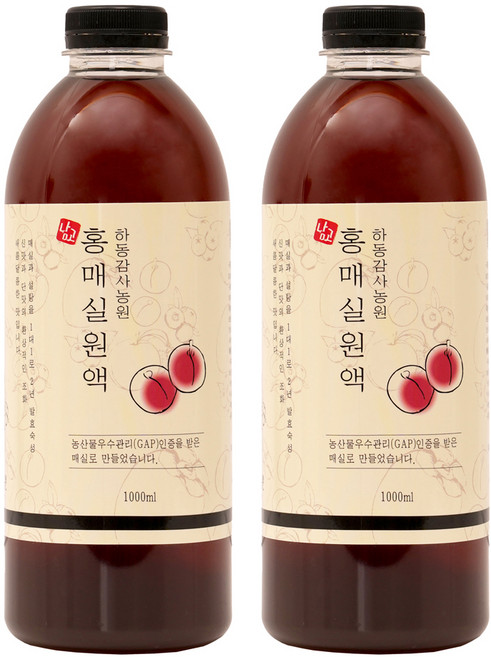 하동감사농원 홍매실원액, 1L, 2개