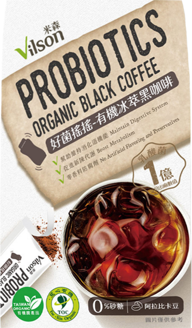 Vilson 米森 好菌搖搖 有機冰萃黑咖啡, 14包, 3g, 1盒