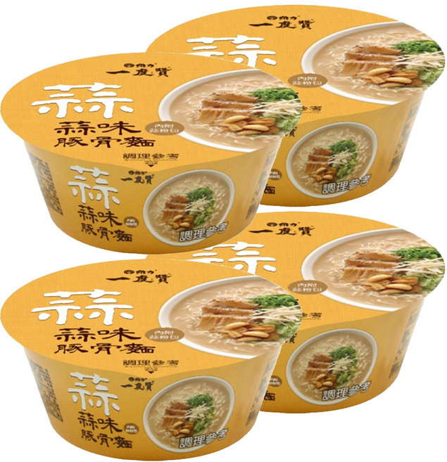維力 一度贊 蒜味豚骨杯麵 190g, 4入