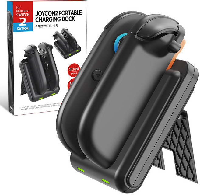 조이트론 닌텐도스위치2 조이콘2 포터블 차징독 LED 스탠드 충전기, 블랙, 1개, SW2-CHARGER03