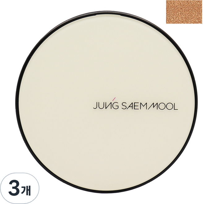 JUNG SAEM MOOL 鄭瑄茉 Essential Skin Nuder 長效持妝氣墊粉餅 14g + 含補充蕊, 中深色, 3個