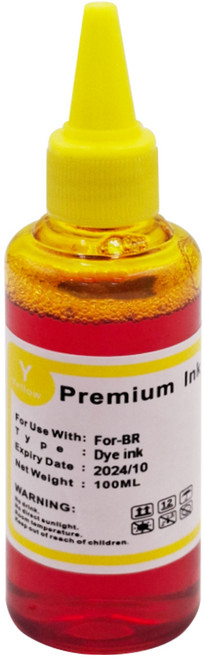 NEXTPAGE 台灣榮工 全系列 Dye Ink 可填充染料墨水瓶 副廠填充墨水 適用於 Brother 印表機, 黃色, 100ml, 1瓶