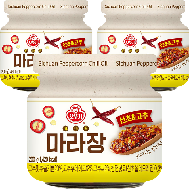 오뚜기 마라장 산초 앤 고추, 200g, 3개
