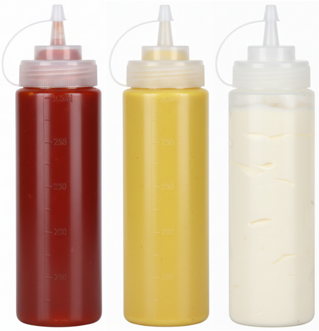 데일리픽 다용도 소스 소분 투명 노즐통, 1L, 3개